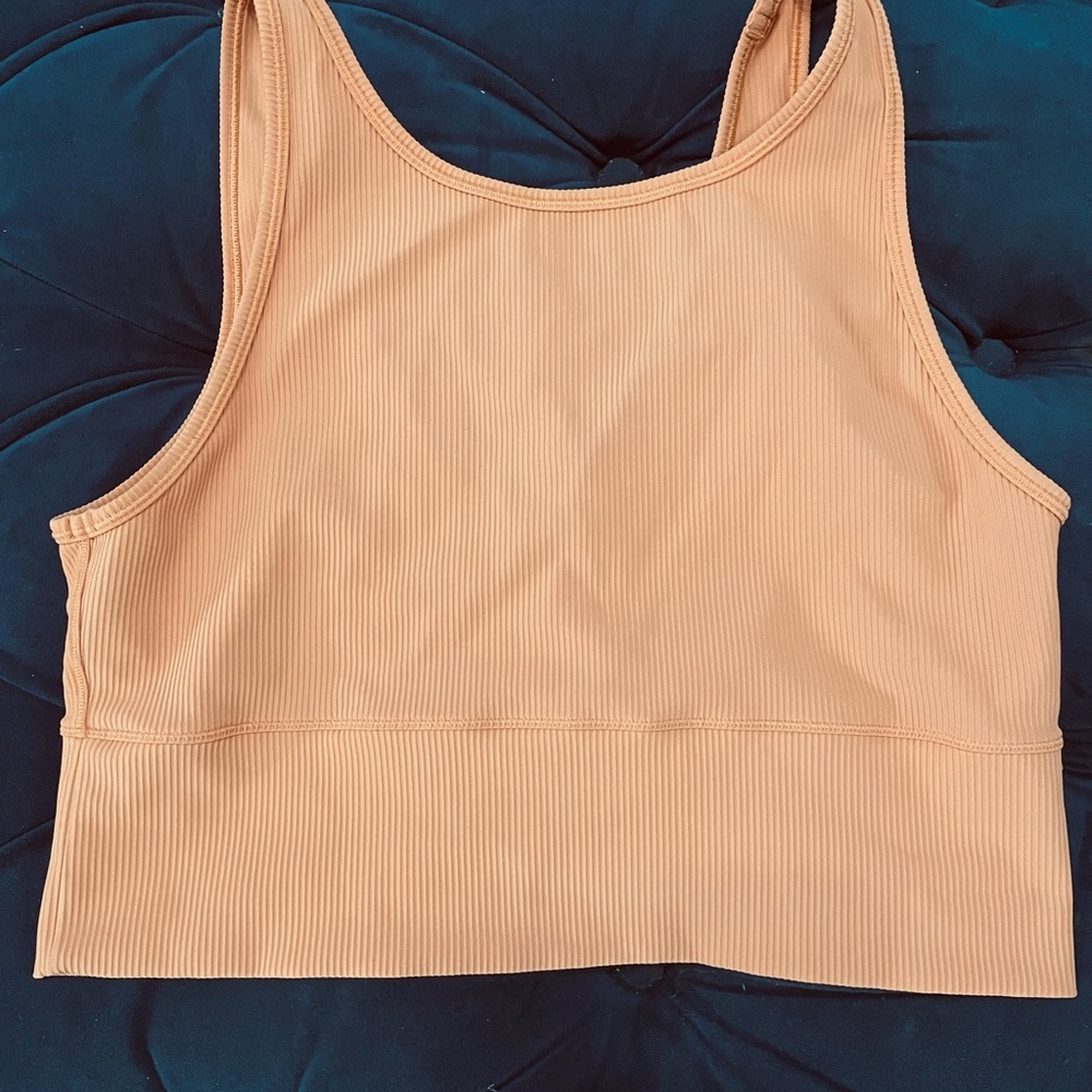 Lululemon Athletica Tan Ribbed Sports Bra